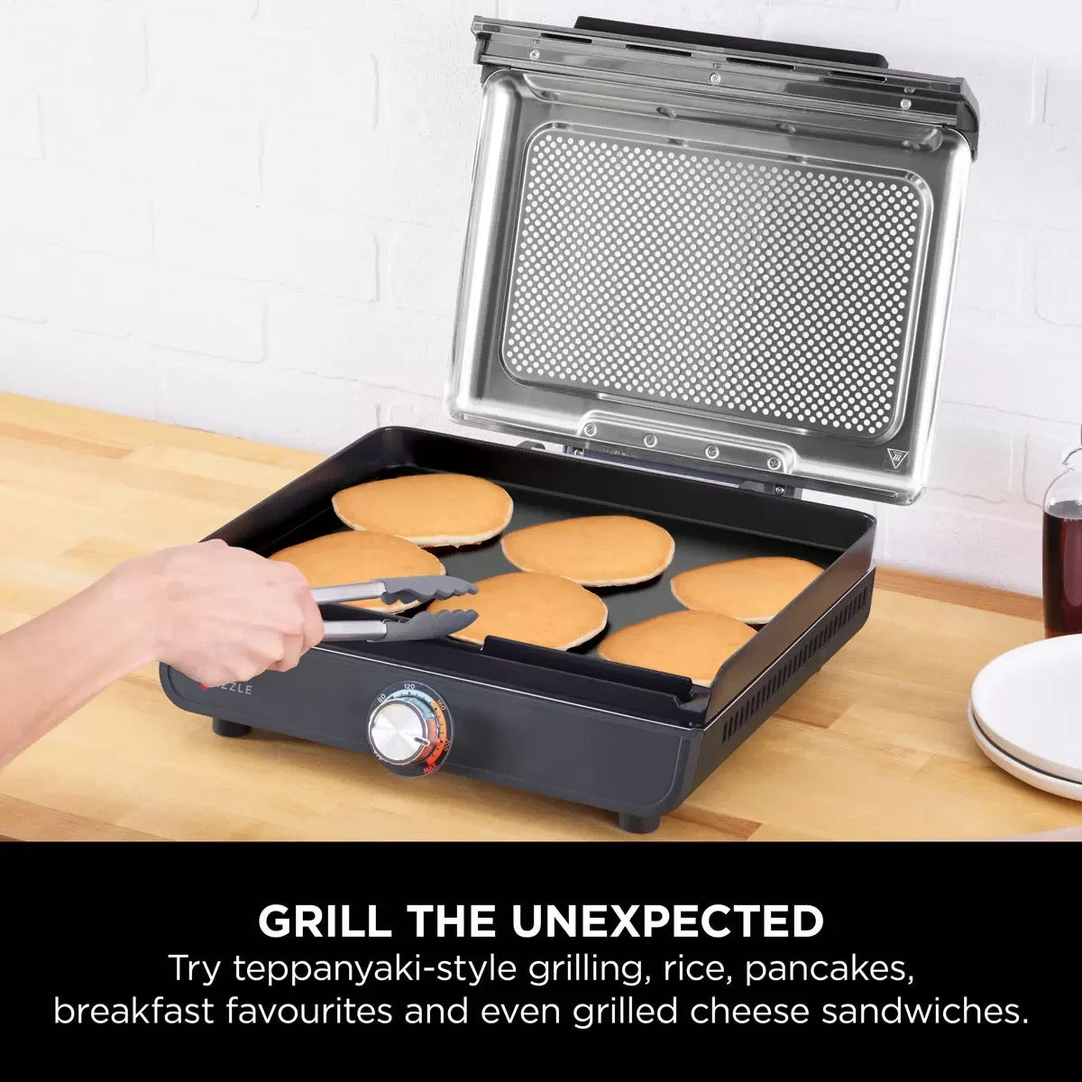 Ninja Sizzle Indoor Grill and Flat Plate Model GR101UK Black