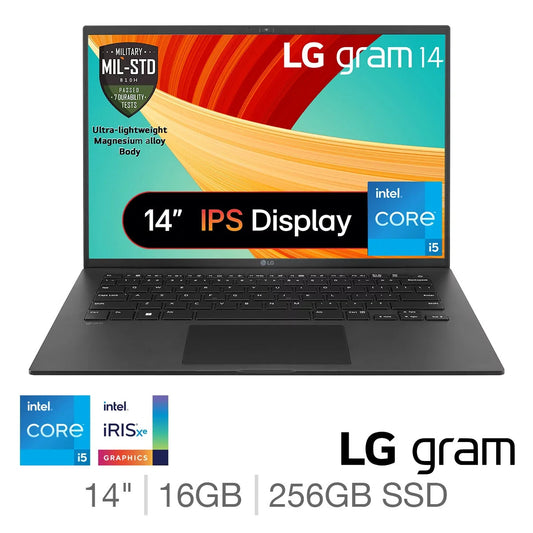 LG gram, Intel Core i5, 16GB RAM, 256GB SSD, 14 Inch Laptop, 14Z90RU-G.AP52A1
