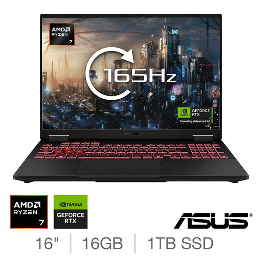 ASUS TUF A16 16GB RAM 1TB SSD Ryzen 7 RTX 5060 16 Laptop FA608UM-RV010W Gaming