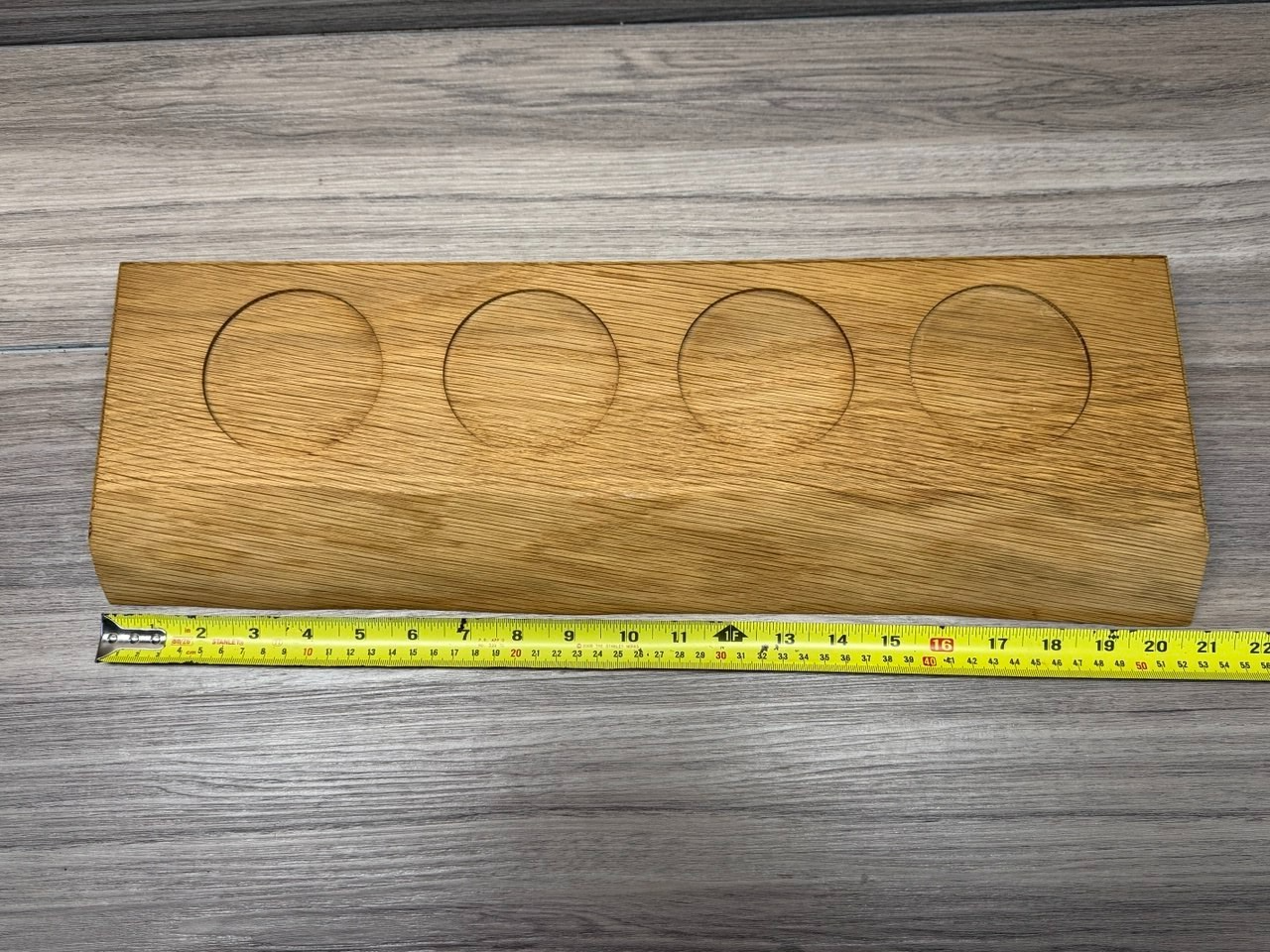 Handmade Oak 4 Candle holder serving board LUEVA.ART