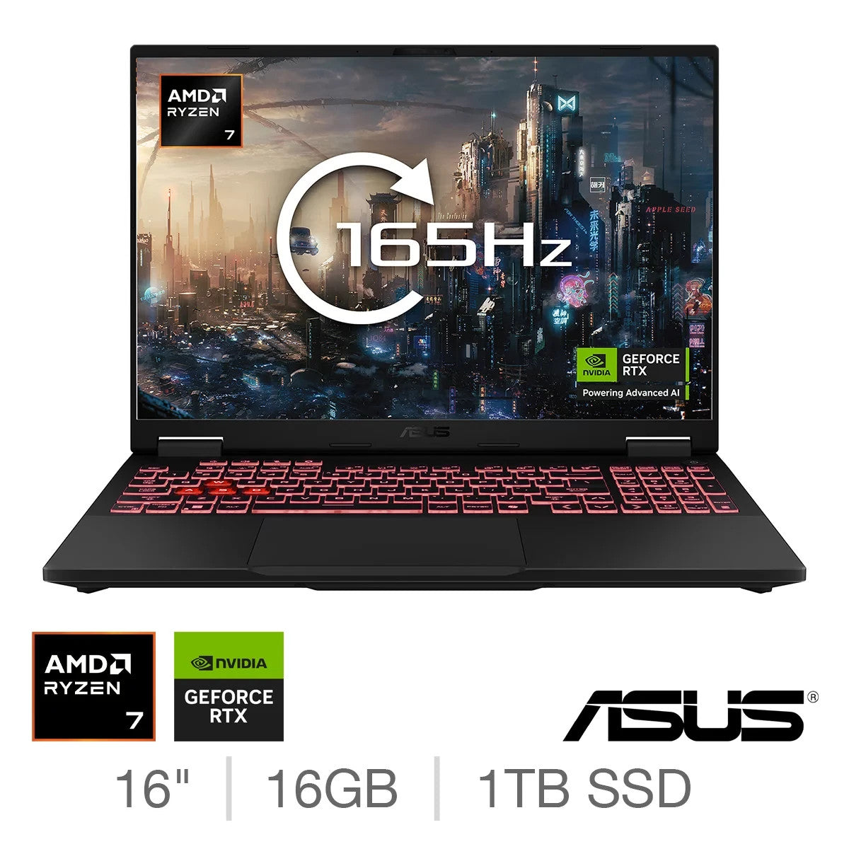 ASUS TUF A16 Ryzen 7 16GB RAM 1TB SSD  RTX 5060 16 Gaming Laptop FA608UM-RV010W
