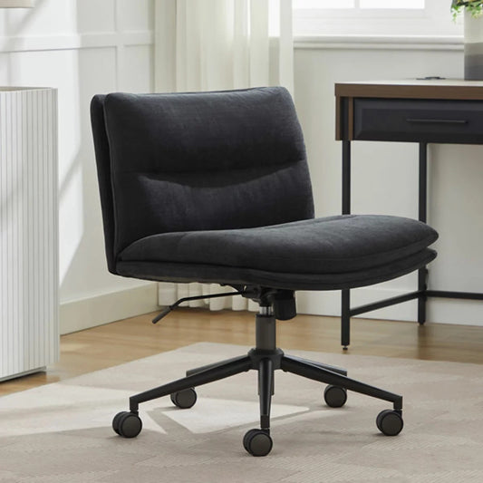 Elle Decor Gracie Criss-Cross Wide Office Chair, Black Ex Display