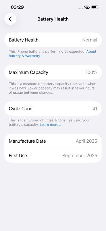 Apple iPhone 16e 128GB Sim Free Mobile Phone in White, MD1R4QN/A 41 cycles