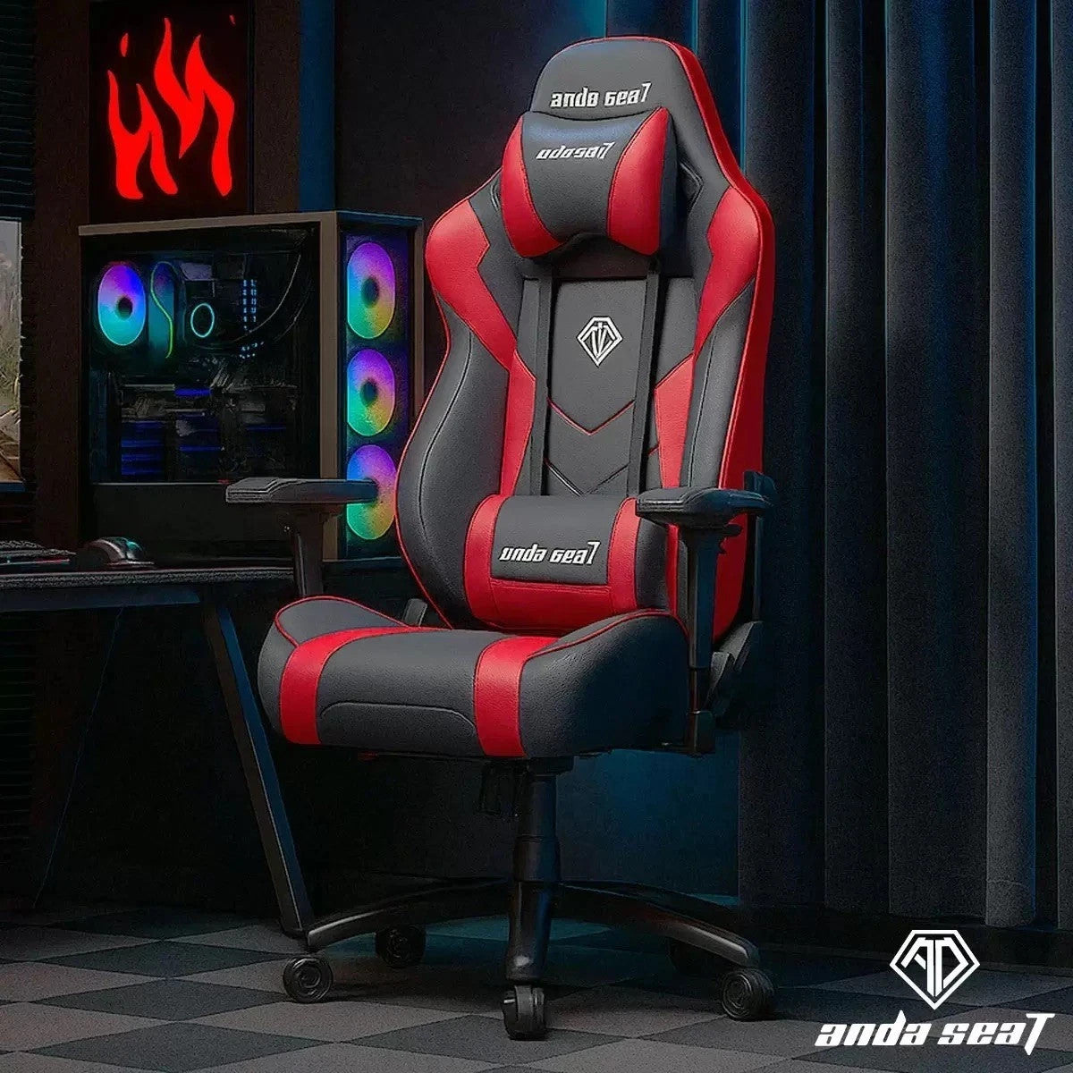 anda seat Dark Demon Premium Gaming Chair, Black/Red