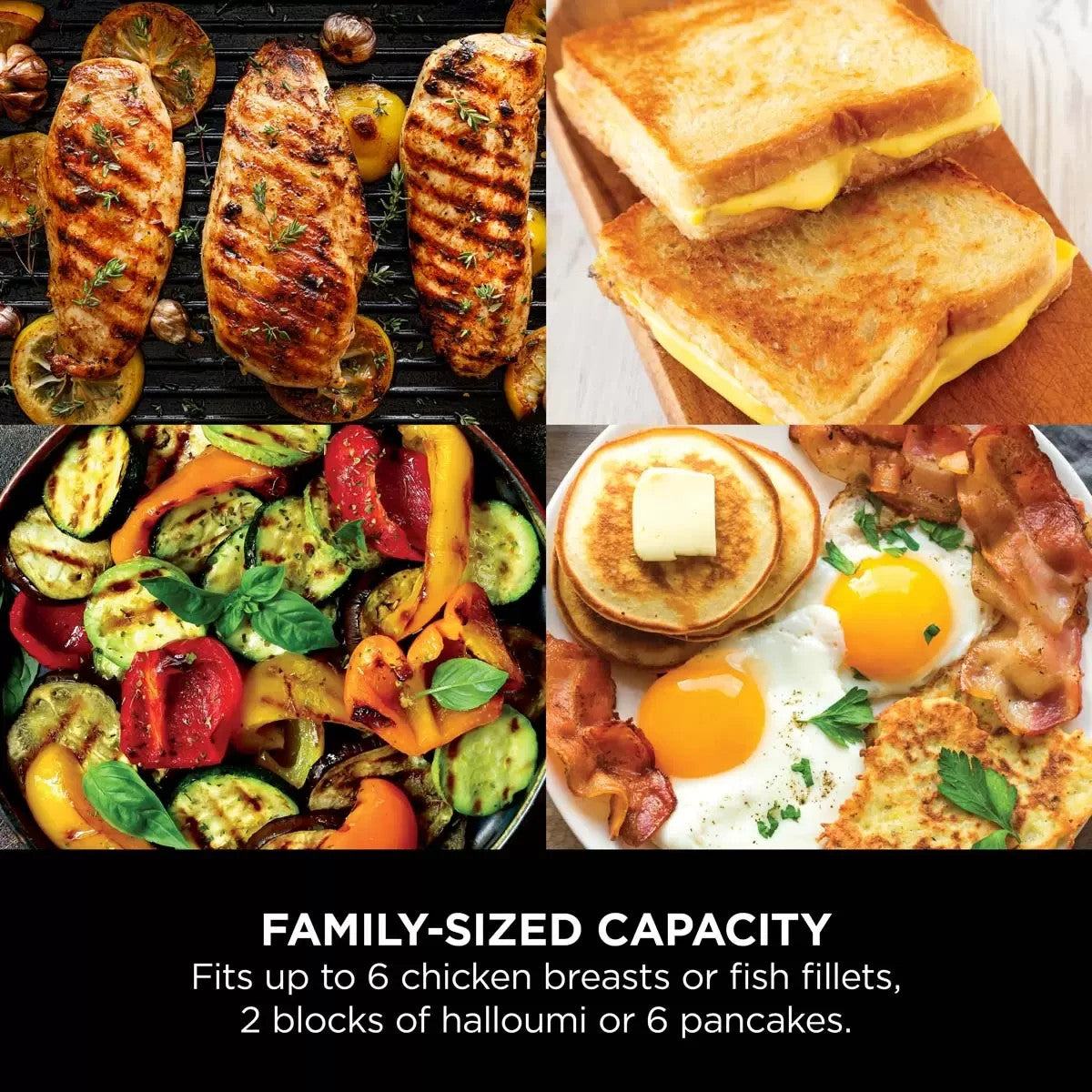 Ninja Sizzle Indoor Grill and Flat Plate Model GR101UK Black