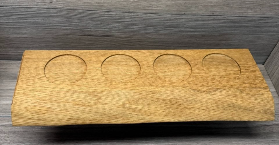 Handmade Oak 4 Candle holder serving board LUEVA.ART