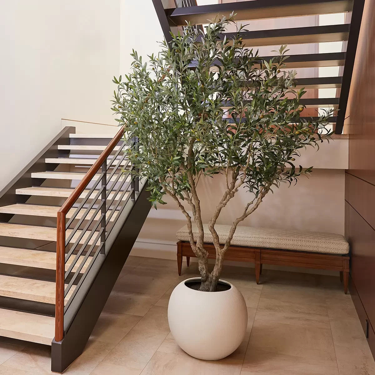 Artificial 8ft Olive Tree in Planter