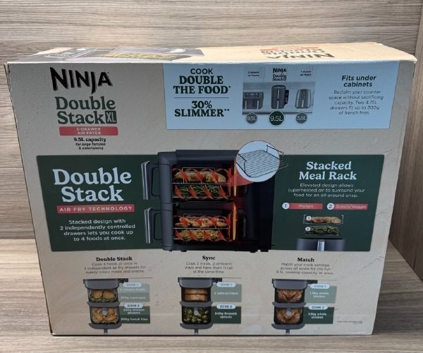 Ninja Double Stack XL  SL400UK  Air Fryer - Dual Zone, 9.5L - New Box open