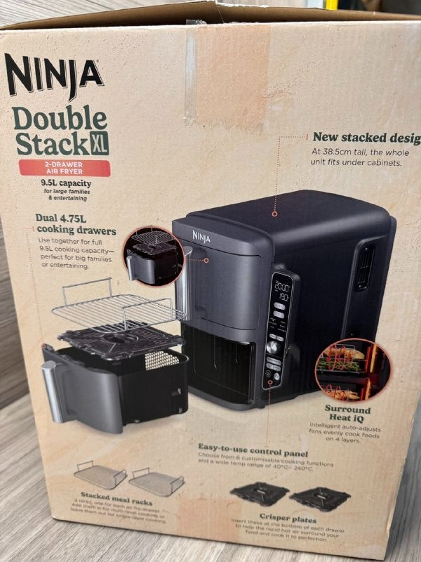 Ninja Double Stack XL  SL400UK  Air Fryer - Dual Zone, 9.5L - New Box open