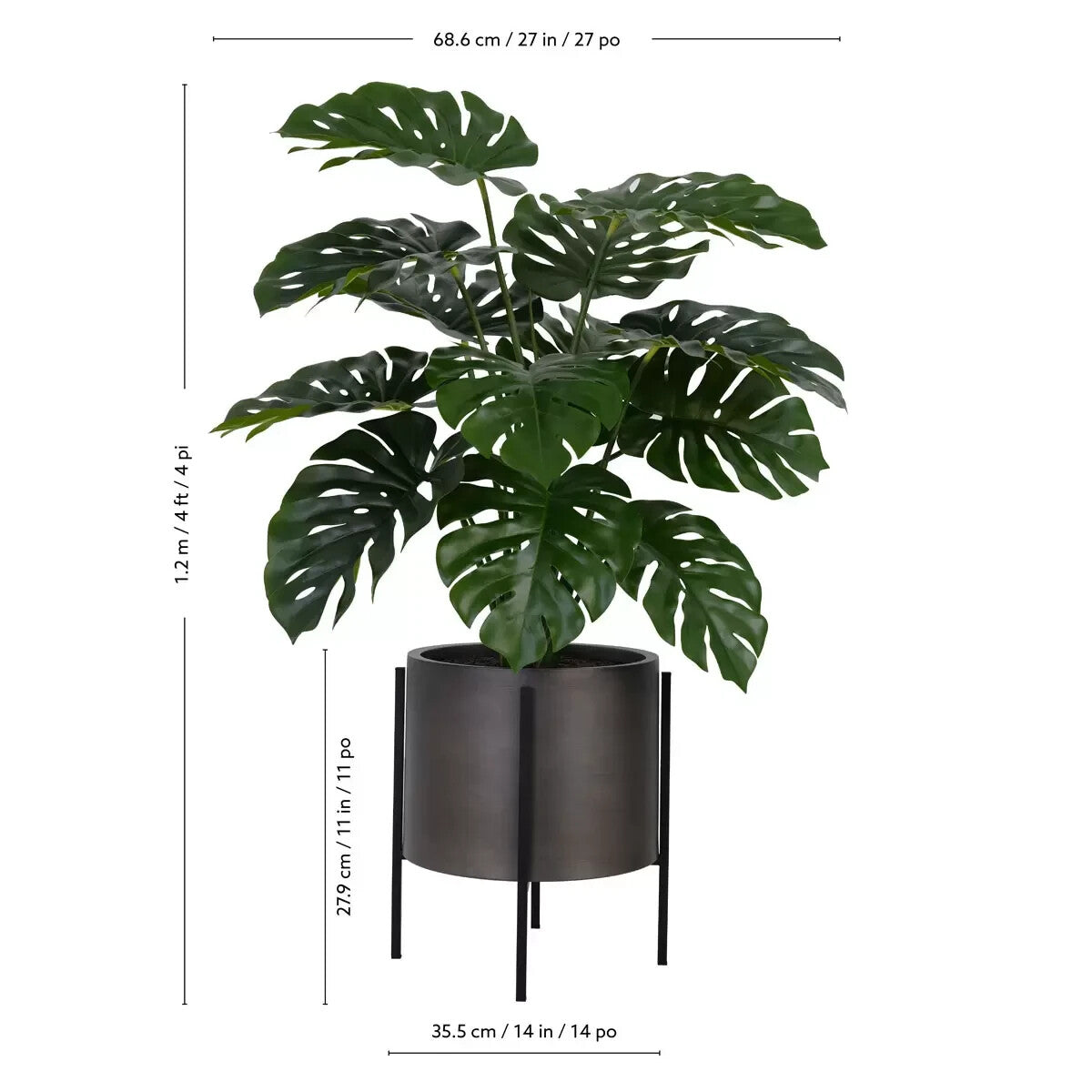 New Artificial 4Ft Monstera Plant in Stand stunning realistic looking