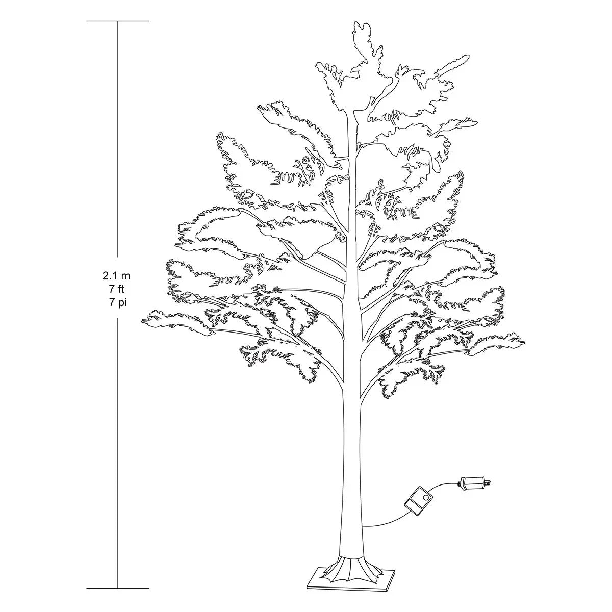 Christmas 7ft Flocked LED Artificial Cedar Tree with Twinkling Lights. **