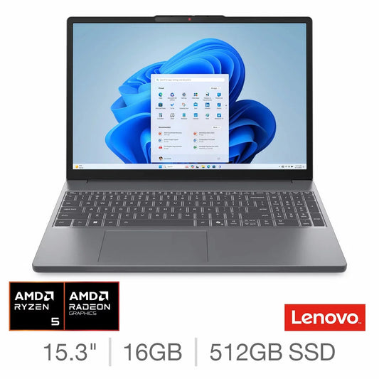 Lenovo IdeaPad Slim 3 Ryzen 5, 16GB RAM, 512GB SSD, 15.3 Inch Laptop, 83K7009RUK