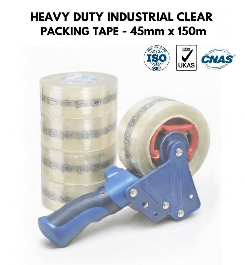 Clear Packing Tape Heavy Duty 45mm x 150m Industrial Strong Rolls eCommerce VAT