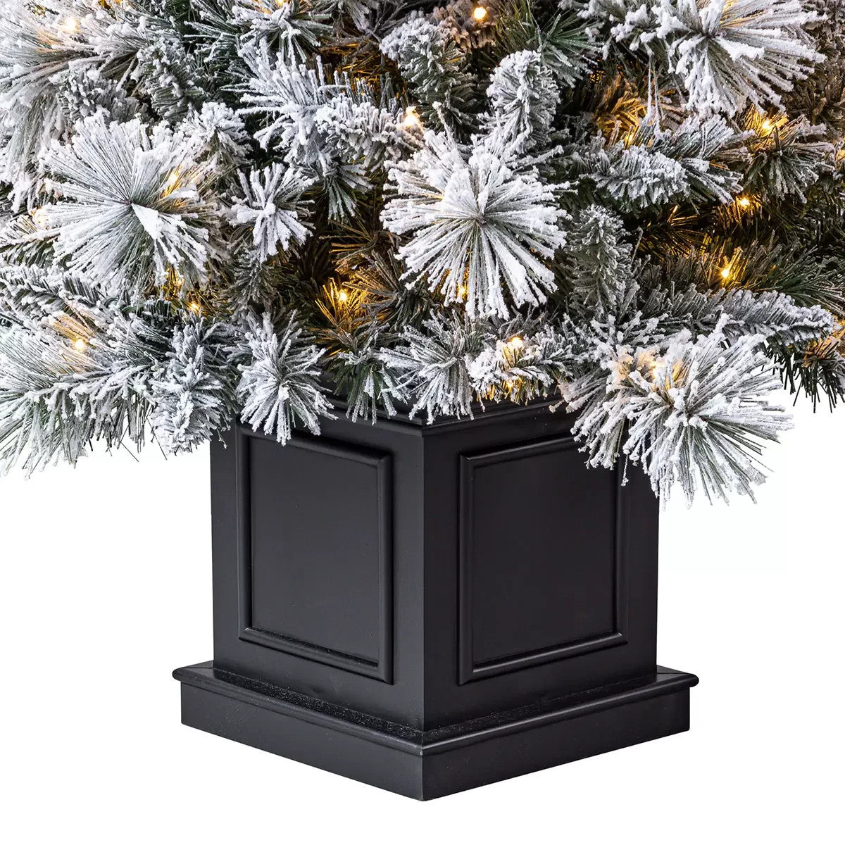 4ft 6 Inches (1.3m) Pre-Lit Glitter Flocked Potted Tree - 5299-1-AJ