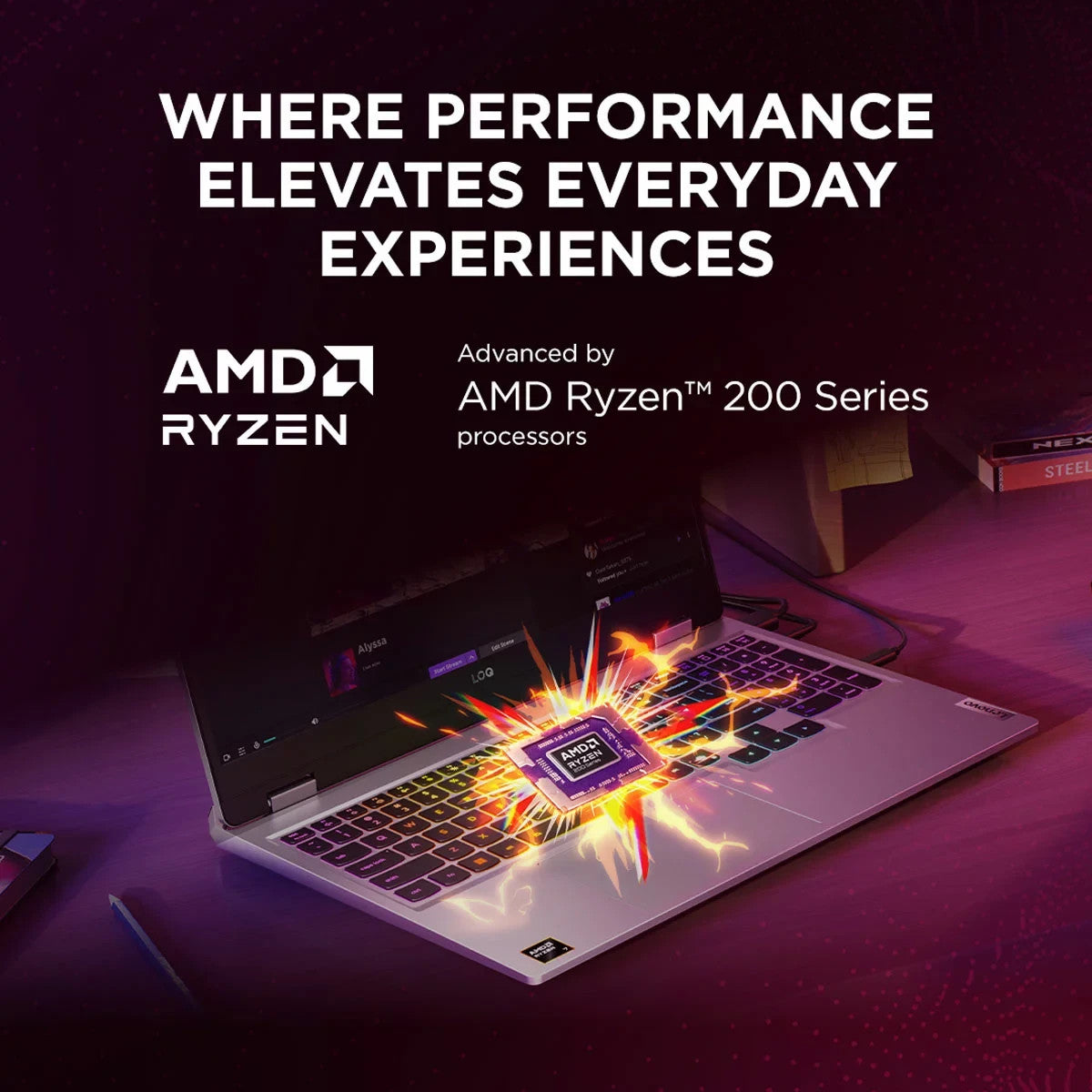 Lenovo LOQ, AMD Ryzen 5, 16GB RAM, 512GB SSD RTX 5050 15.6 In Laptop, 83JG0008UK