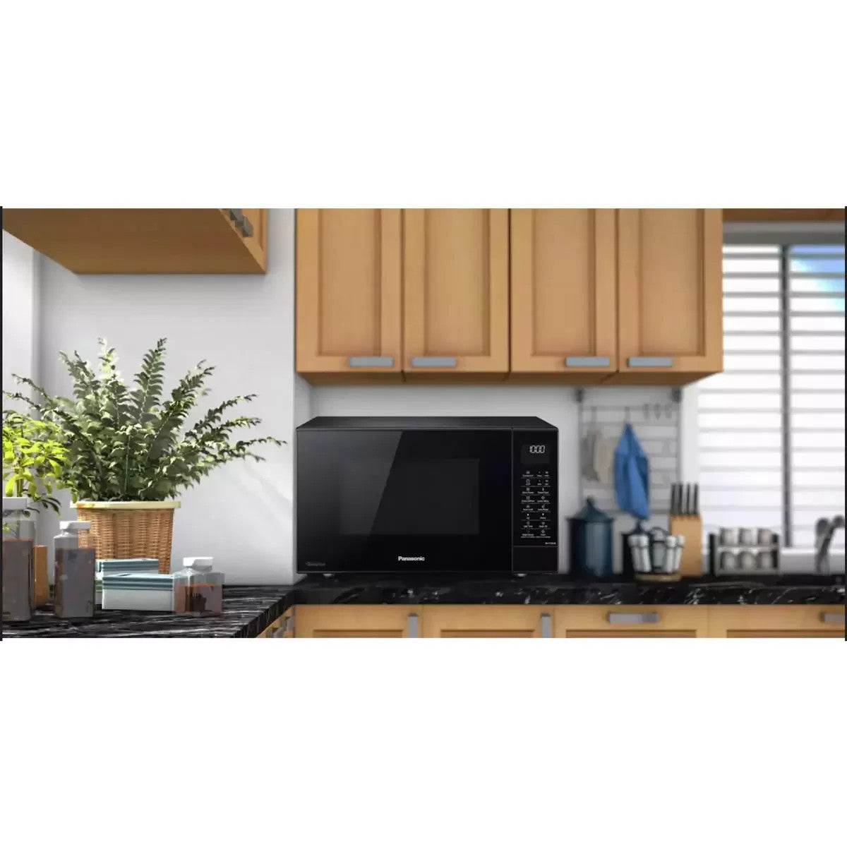 Panasonic 27 Litre 1000W 3-in-1 Combination Microwave in Black, NN-CT56JBBPQ