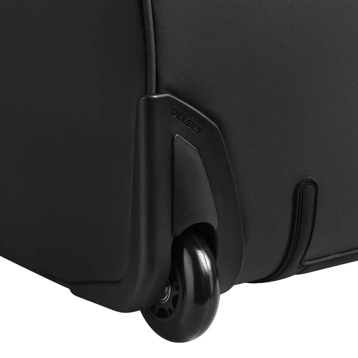 Delsey Wheeled Duffel Bag Black Travel Luggage Rolling Suitcase 73cm 28.7”