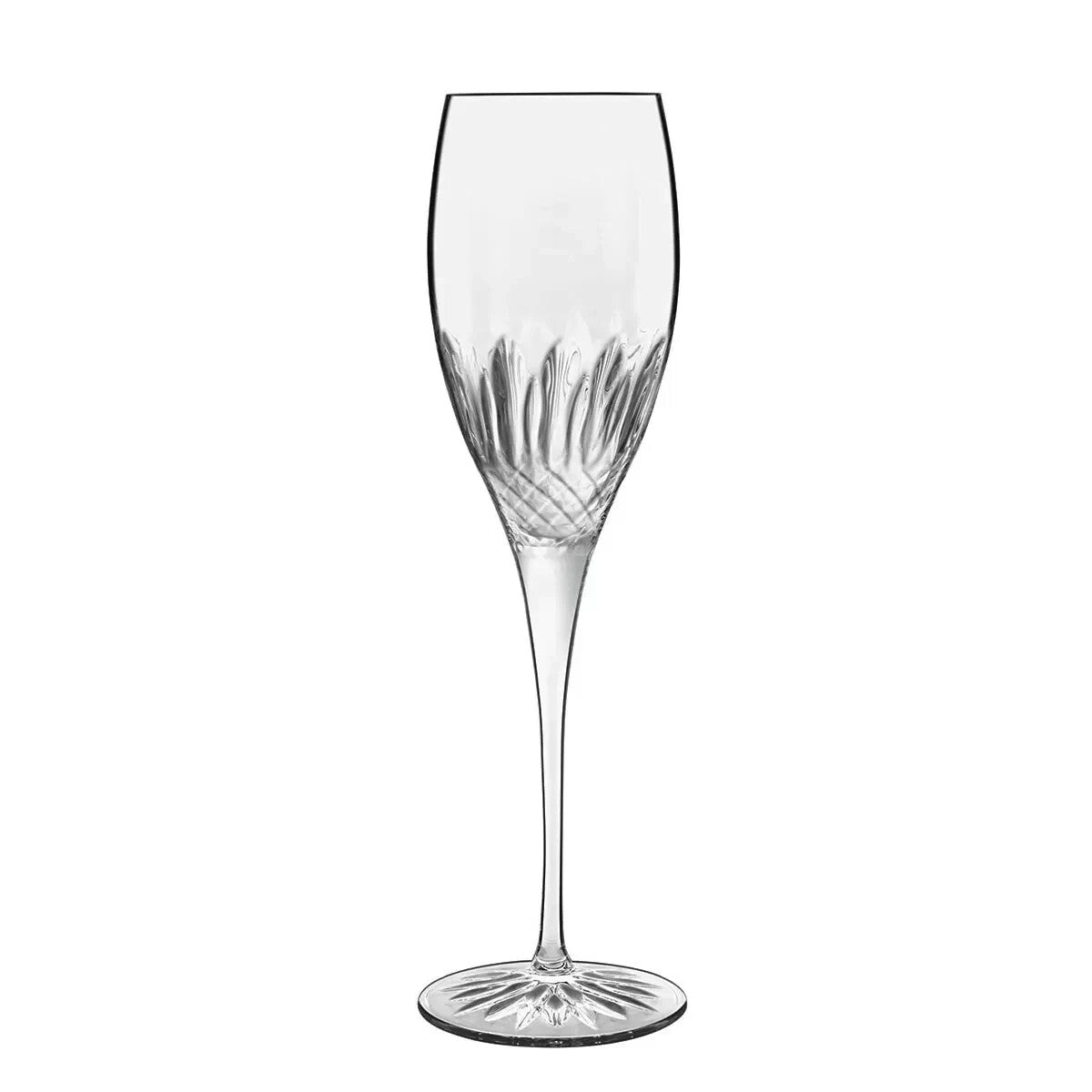 Luigi Bormioli Diamante Crystal Flute Glasses, 220ml, 8 Pack , classic design