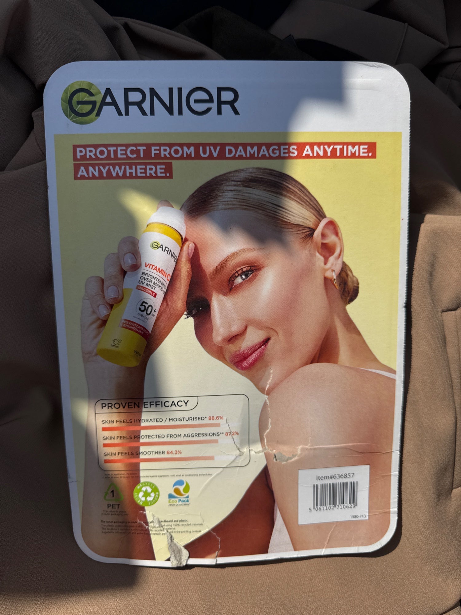 Garnier Vitamin C UV Mist SPF50+ Over Makeup Sun Cream 3x75ml Brightening