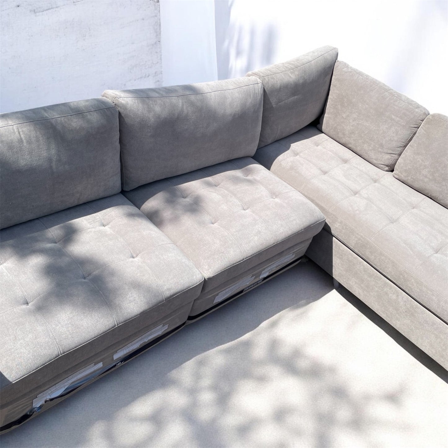 Thomasville Miles Grey Fabric Corner Sofa Power Footrests Right Hand Facing RHF