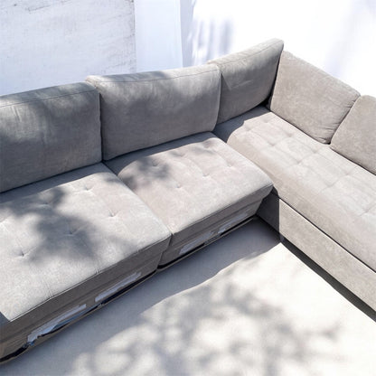 Thomasville Miles Grey Fabric Corner Sofa Power Footrests Right Hand Facing RHF