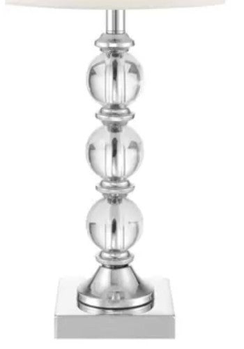 Bridgeport Designs Julie Crystal Table Lamp Chrome Linen Shade E27 57cm White