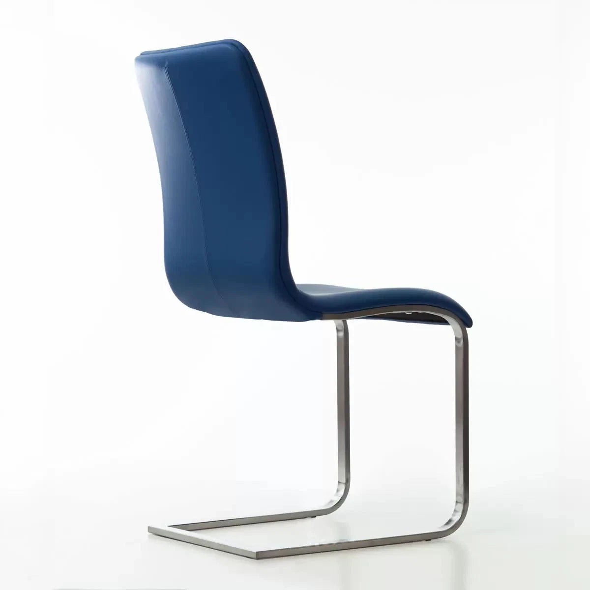 Rio Dining Chair 2 Pack Blue Brushed Stainless Steel Base MG58 Set