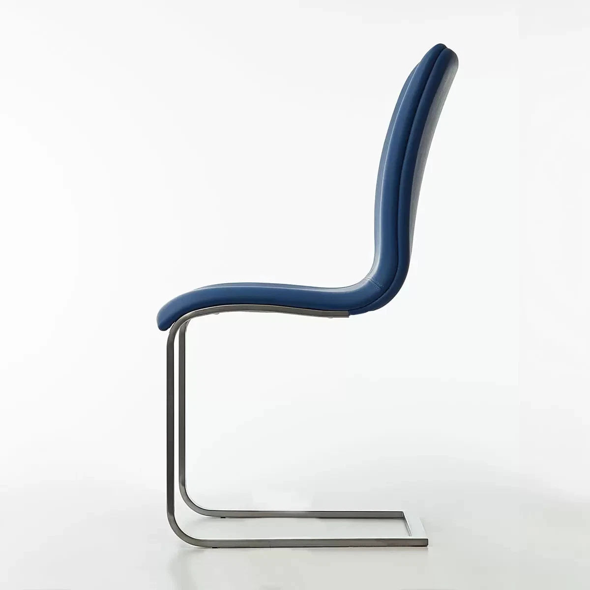 Rio Dining Chair 2 Pack Blue Brushed Stainless Steel Base MG58 Set