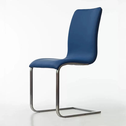 Rio Dining Chair 2 Pack Blue Brushed Stainless Steel Base MG58 Set