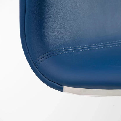 Rio Dining Chair 2 Pack Blue Brushed Stainless Steel Base MG58 Set