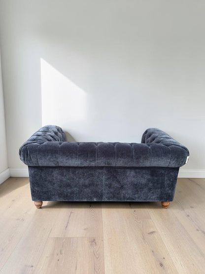 Prospera Home Allington 2 Seater Navy Fabric Chesterfield Sofa Pocket Coil