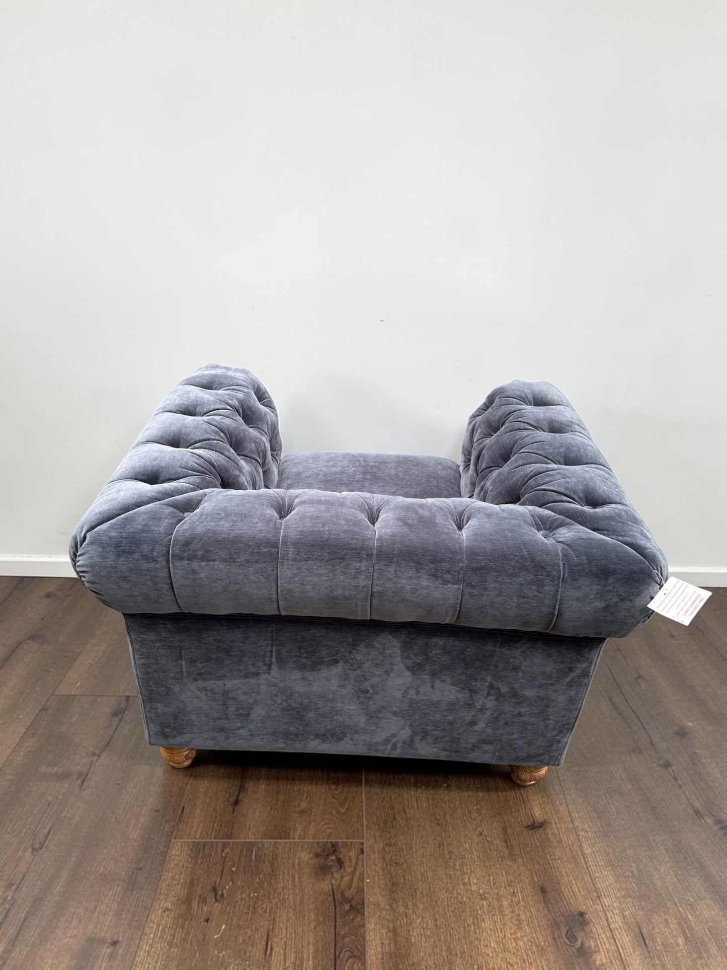 Prospera Home Allington Navy Fabric Chesterfield Armchair Pocket Coil Lounge