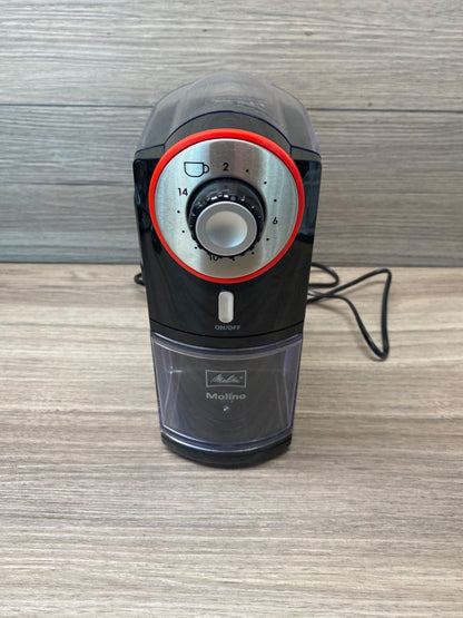Melitta Molino Electric Burr Coffee Bean Grinder Black 17 Grind Settings 200g