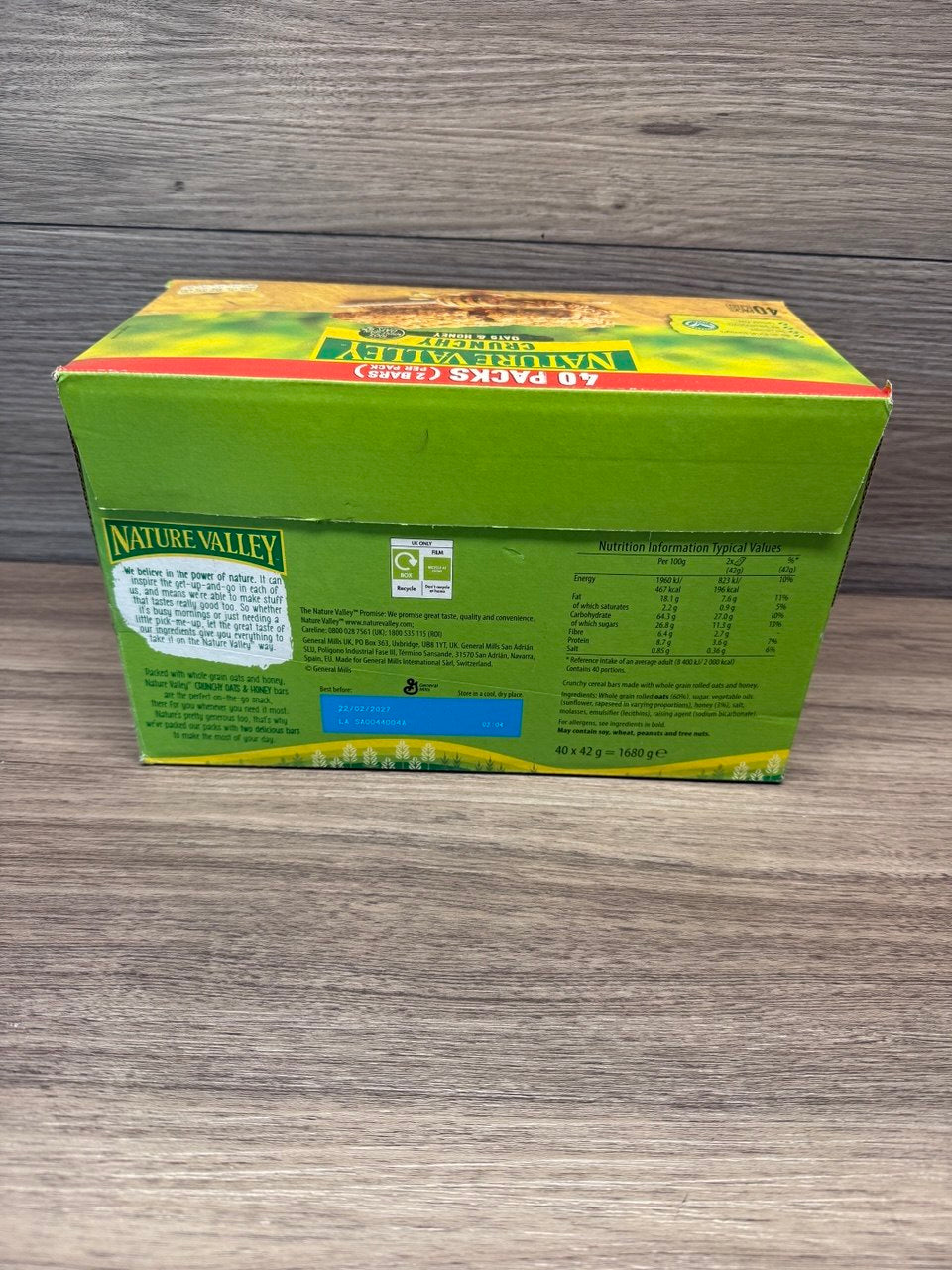 Nature Valley Crunchy Oats Honey Granola Bars 40x42g Wholegrain Vegetarian