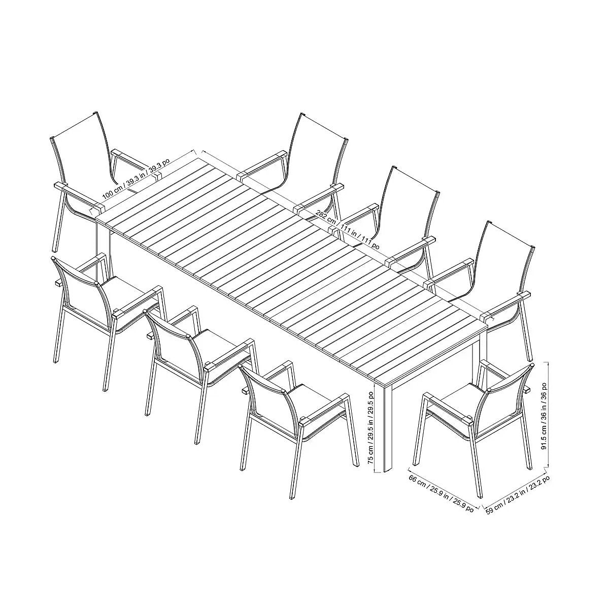 Sunvilla Dark Forest 9 Piece Outdoor Garden Dining Set Patio Table Chairs New