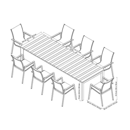 Sunvilla Dark Forest 9 Piece Outdoor Garden Dining Set Patio Table Chairs New