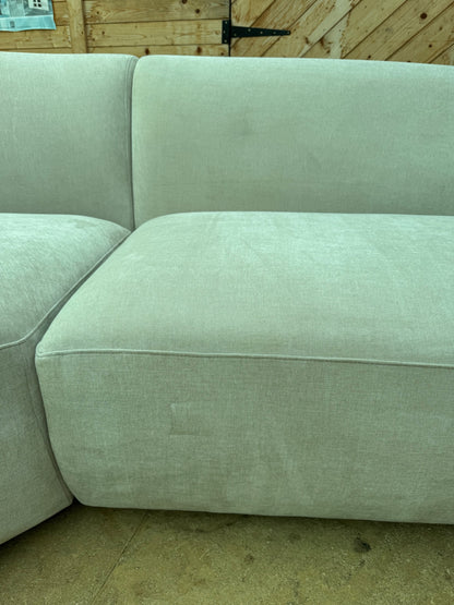 Dolen Beige Fabric 3 Piece Corner Sofa Pocket Coil Sinuous Spring Lounge Suite