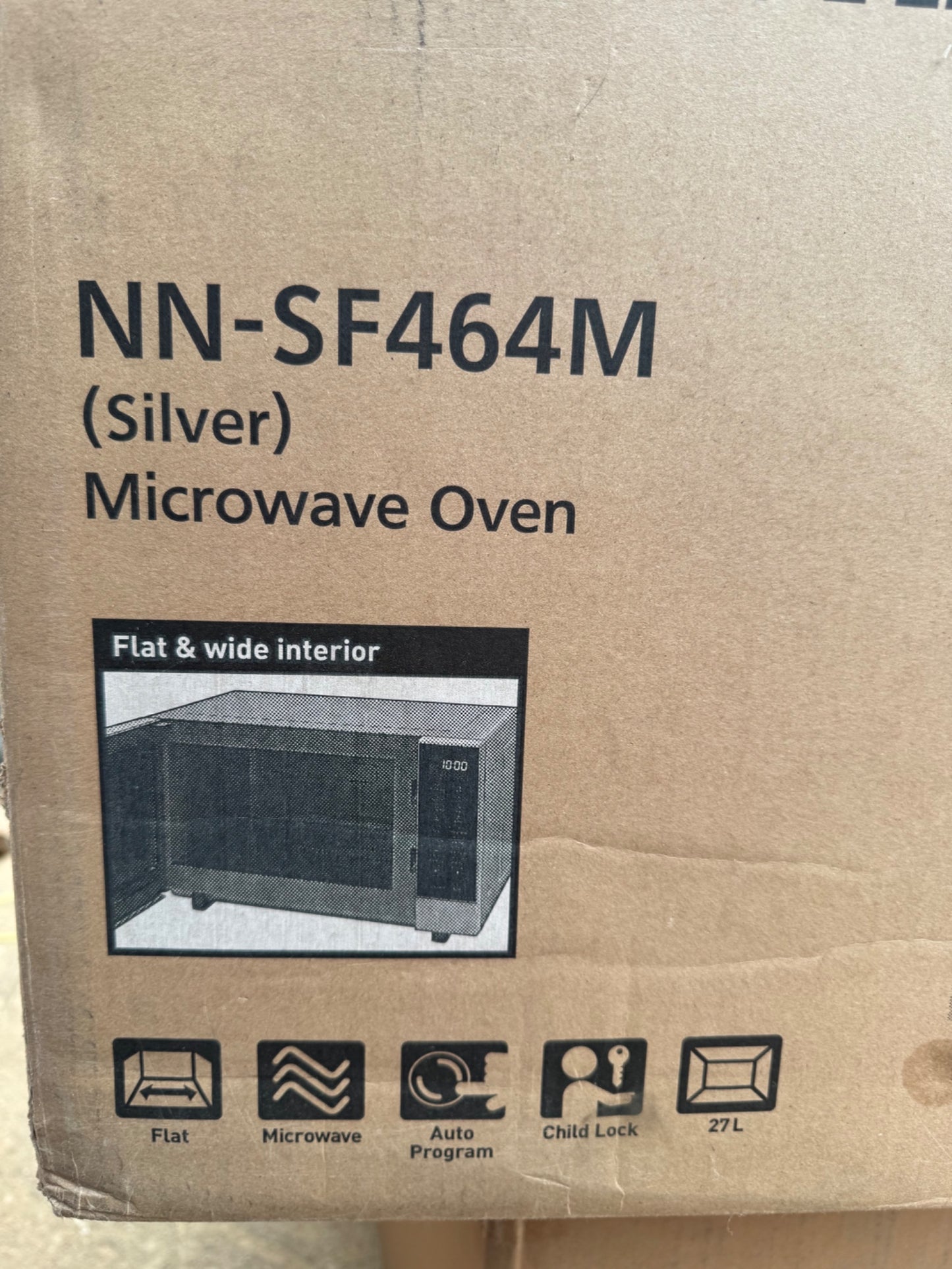 Panasonic NN-SF464M 27L 1000W Flatbed Solo Microwave Oven Silver 6 Power