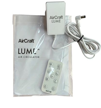 AirCraft LUME 2-in-1 Air Circulator Desk Pedestal Fan Remote LED White 26W