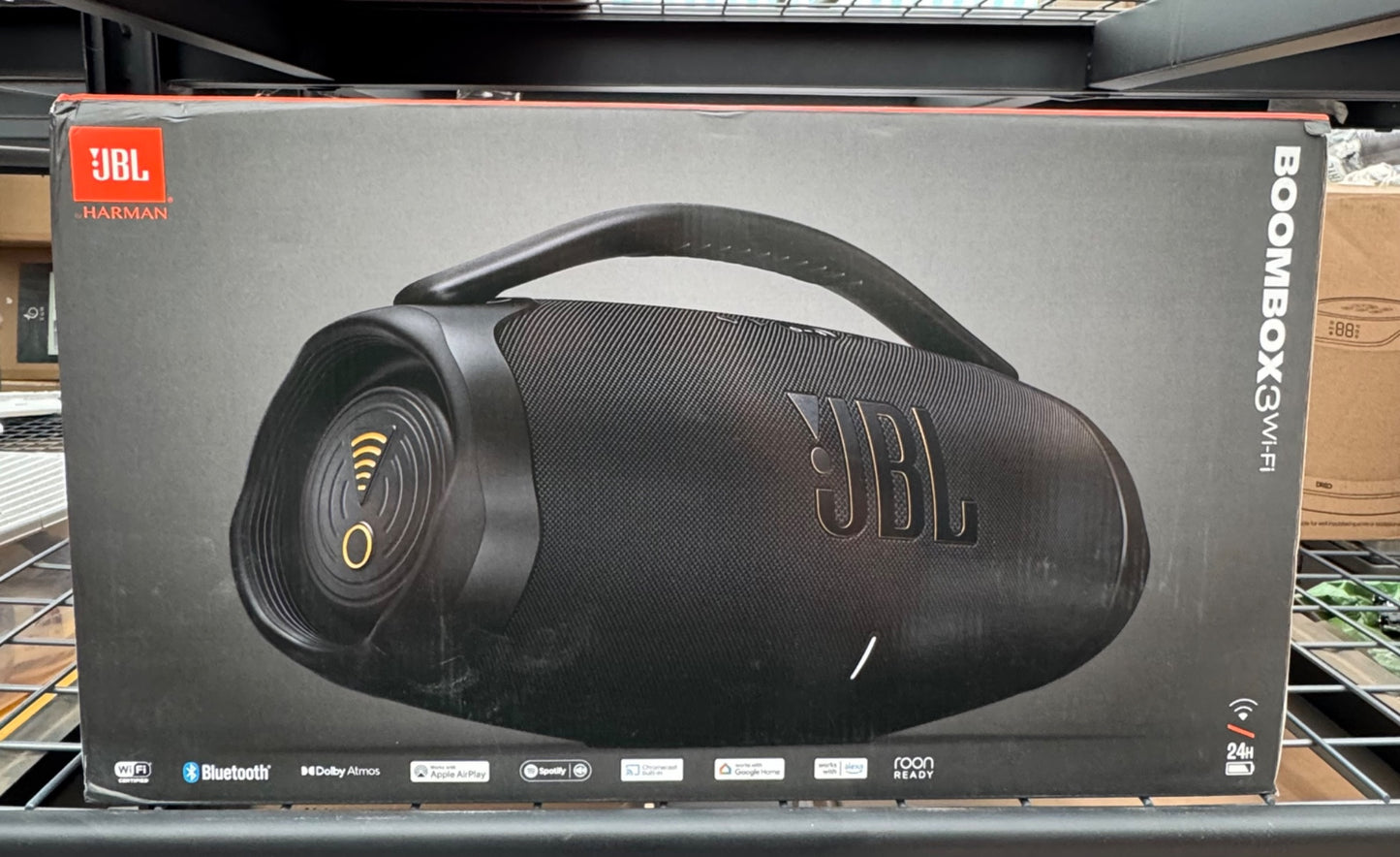 JBL Boombox 3 WiFi Bluetooth Speaker 200W IP67 Waterproof 24Hr Black Portable