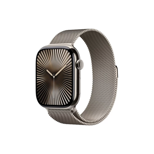 Apple Watch Series 10 GPS Cellular 46mm Titanium Smartwatch Natural Milanese S/M