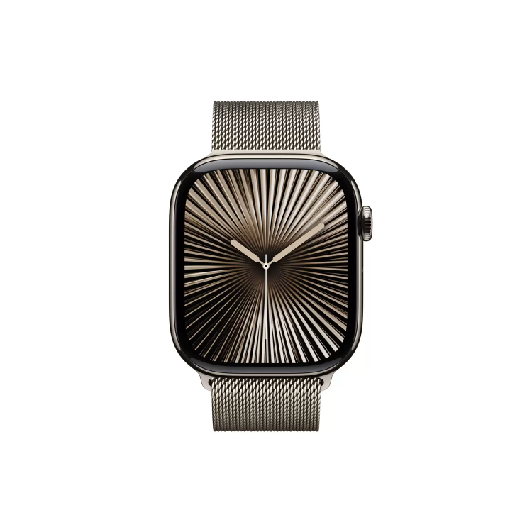 Apple Watch Series 10 GPS Cellular 46mm Titanium Smartwatch Natural Milanese S/M