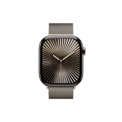 Apple Watch Series 10 GPS Cellular 46mm Titanium Smartwatch Natural Milanese S/M