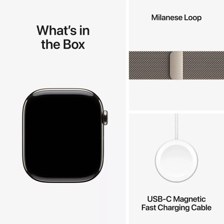 Apple Watch Series 10 GPS Cellular 46mm Titanium Smartwatch Natural Milanese S/M