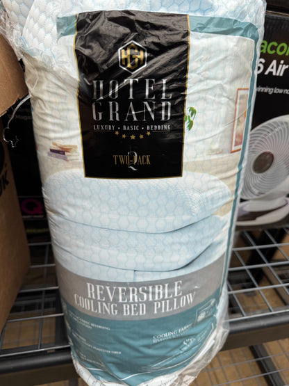 Hotel Grand Reversible Cooling Pillow 2 Pack DuraLOFT Medium Firm 50x71cm