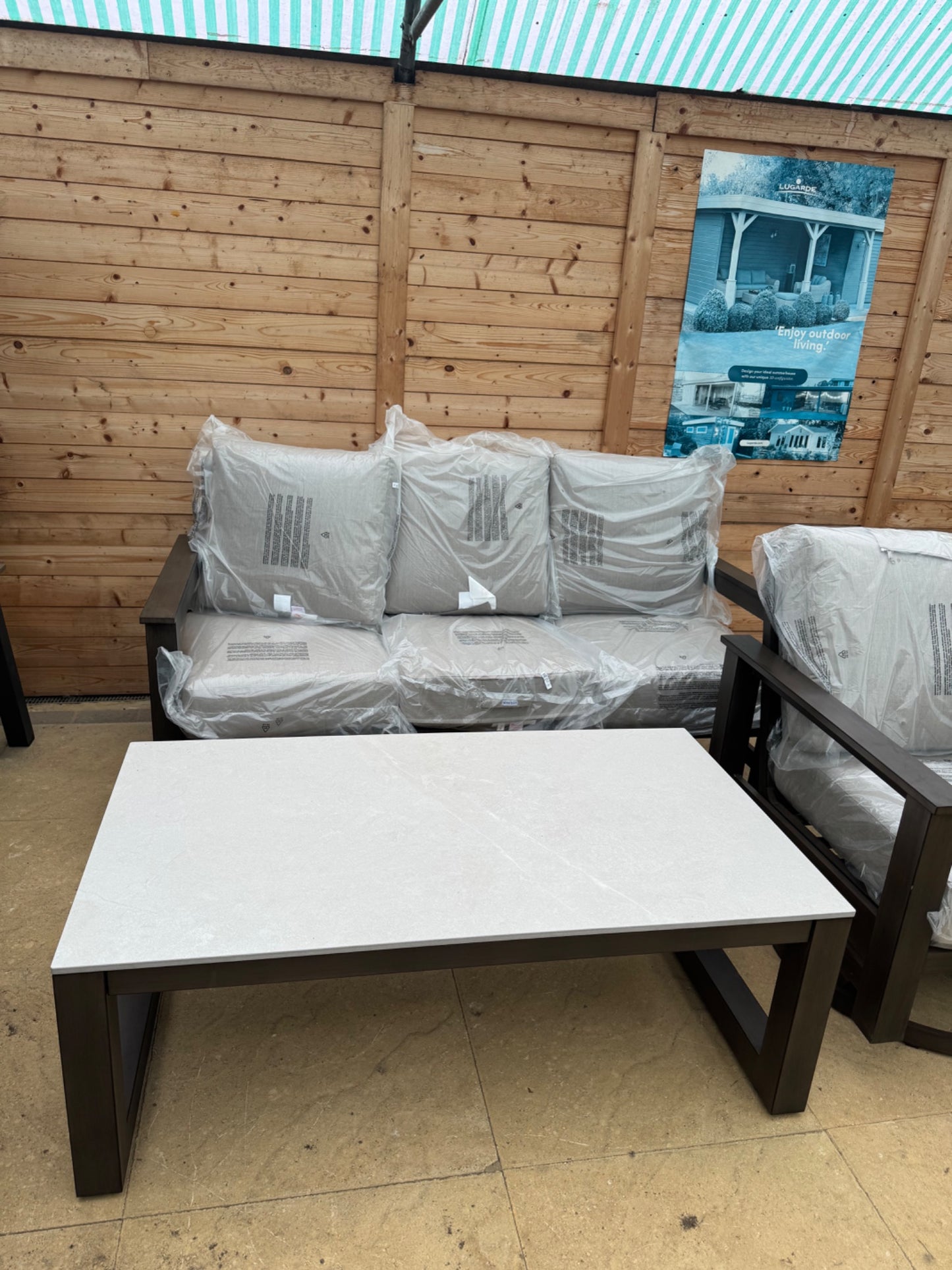SunVilla Royce 4 Piece Deep Seating Garden Set Aluminium Sunbrella Beige