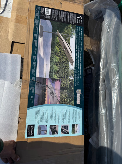 Seasons Sentry 10ft (3m) Square 2-Tier LED Solar Cantilever Umbrella with Base