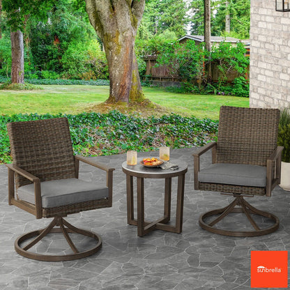 Agio McKinnon 3 Piece Small Space Garden Patio Furniture Set Outdoor Seating