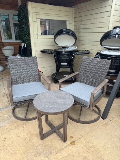 Agio McKinnon 3 Piece Small Space Garden Patio Furniture Set Outdoor Seating