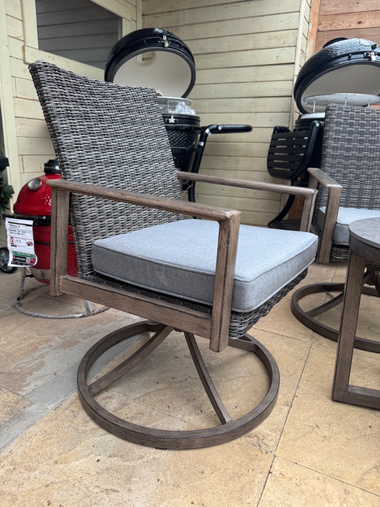 Agio McKinnon 3 Piece Small Space Garden Patio Furniture Set Outdoor Seating